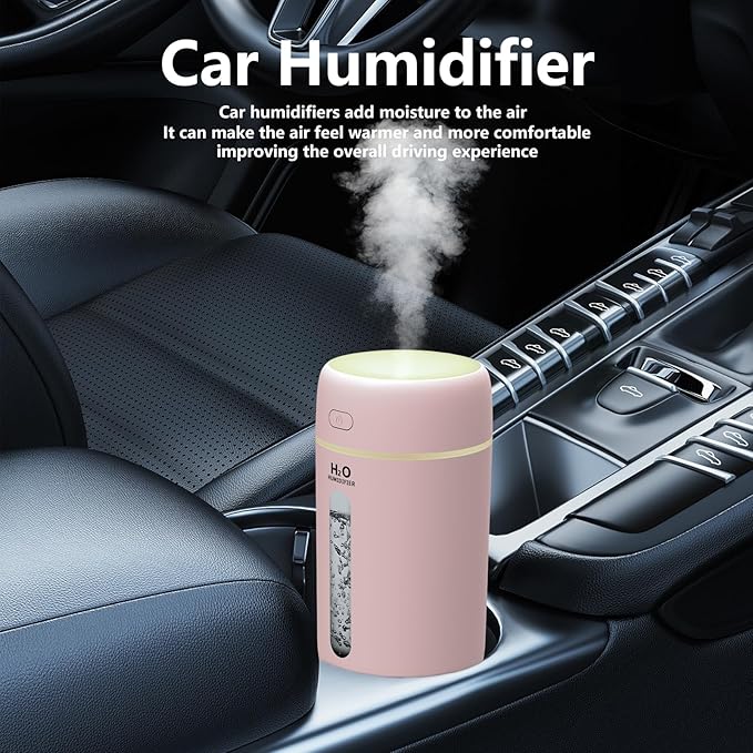 Lisacool Small Humidifier,Portable Mini Humidifier for Bedroom,Office, Car,Travel with Night Light, Auto Shut-Off,Super Quiet (Pink) - Image 5