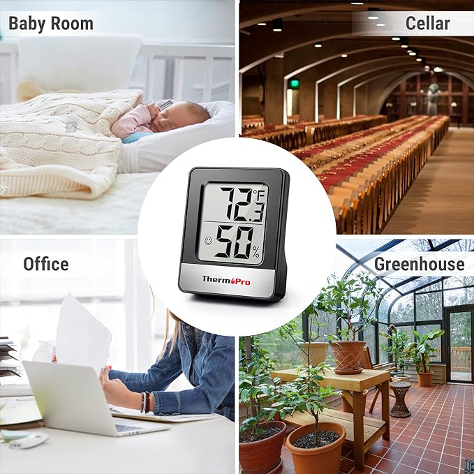 ThermoPro TP49 Digital Hygrometer Indoor Thermometer Humidity Meter Room Thermometer with Temperature and Humidity Monitor Mini Hygrometer Thermometer - Image 8
