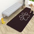OLANLY Dog Door Mat for Muddy Paws 54x24, Paw Print Design, Absorbs Moisture and Dirt, Absorbent Non-Slip Washable Doormat, Quick Dry Chenille Mud Mat for Dogs, Entry Indoor Entryway Carpet, Brown by OLANLY