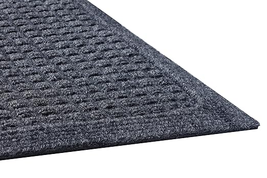 Guardian Floor Protection EGDFB030504 EcoGuard Diamond Indoor Wiper Floor Mat, Recycled Plactic and Rubber, 3" Length, 5' Width, Charcoal Black - Image 4