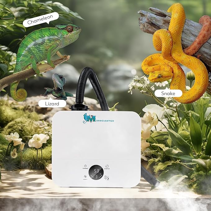 Moongiantgo Reptile Humidifier with Humidity Control, 3 Gears Adjustable Fog, Timing Function, Reptile Terrarium Fogger with 2.5L Tank and Extended Hose for Reptiles Lizard Gecko Snake Plants - Image 7