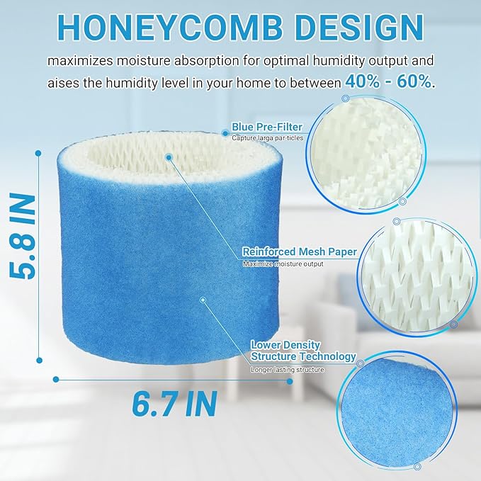 Lemige 4 Pack Upgraded HC888 Series Filters C Compatible with HC-888, HC-888N, HC-888, HC-888N, HCM-890, HEV-320 Series, for Duracraft DCM-200, DH-890, for Walgreens Cool Mist Humidifiers 890-wgn - Image 7