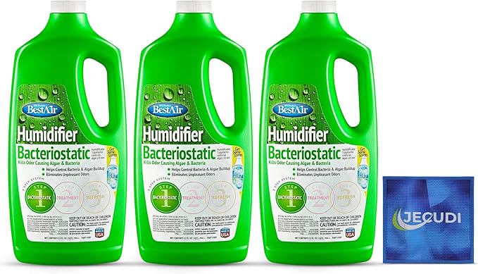 Bacteriostatic Humidifier Water Treatment – Comprehensive Humidifier Cleaning Solution – Universal Humidifier Water Additive – Odorless Humidifier Descaler Solution – Effective Treatment (3 pack) by JECUDI