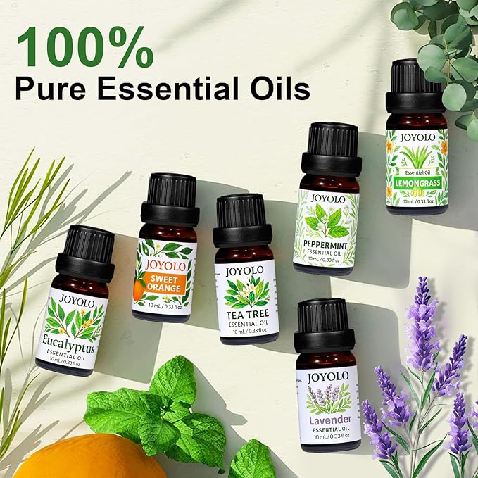 Oil Diffuser with Essential Oils Set, Aromatherapy Diffuser with 7 Color Lights and Auto Shut-Off, Cool Mist Diffuser with 6 Oils Gift Pack for Home Office (Tree with Oils) - Image 3