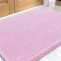 OLANLY Dog Door Mat for Muddy Paws 30x20, Absorbs Moisture and Dirt, Absorbent Non-Slip Washable Doormat, Quick Dry Chenille Mud Mat for Dogs, Entry Indoor Entryway Carpet for Inside Floor, Pink by OLANLY