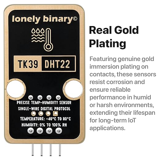 6pcs DHT22 DHT11 Gold Edition Digital Temperature Humidity Sensor Set AM2302 Weather Station Monitor for Arduino ESP32 S3 Raspberry Pi Project - Image 3