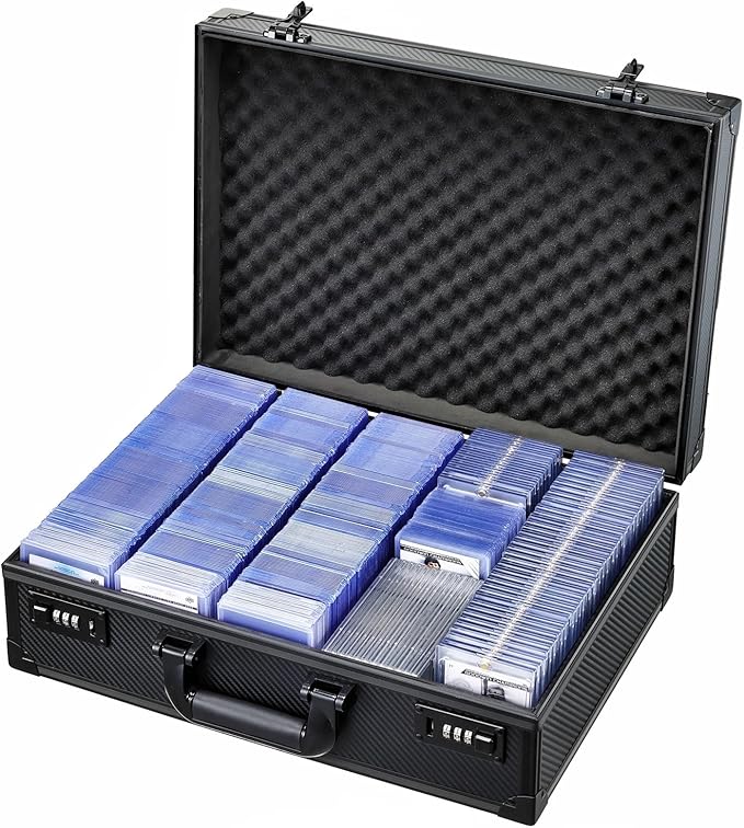 Card Storage Box for 3" x 4" 35pt Toploaders, Sports Cards Case with Lock, Trading Card Storage Box Holds 750 Top Loaders or 190 Magnetic Holders, Card Collection Box for Collectors, X-Large by Boldblox