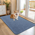 OLANLY Dog Door Mat for Muddy Paws 45x27, Absorbs Moisture and Dirt, Absorbent Non-Slip Washable Doormat, Quick Dry Chenille Mud Mat for Dogs, Entry Indoor Entryway Carpet for Inside Floor, Airy Blue by OLANLY