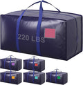 6 Pack Extra Large Heavy Duty Moving Bags with Reinforced Zipper & Wide Handles, Moisture-Resistant Storage Bins Packing Cubes for Clothes, College Dorm, Travel, and Home Organization, Dark Blue by Unknown