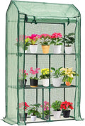 Mini Greenhouse for Indoor Outdoor, Small Plastic Plant Green House Rack Stand Portable Greenhouses with Durable PE Cover for Seedling 60 "x 35"x 16",20 Pcs T-Type Plant Tags Include（PLGH4053G） by Purlyugreenhouse