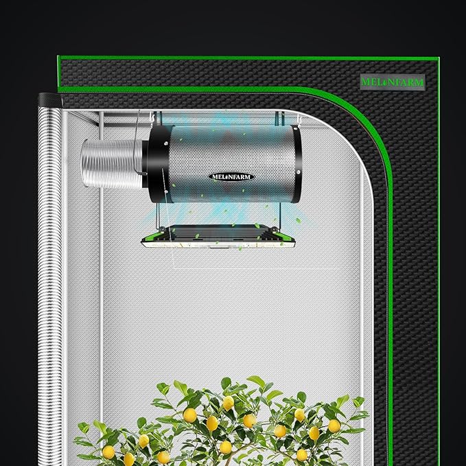MELONFARM 4 inch Air Carbon Filter Smelliness Control with Australia Virgin Charcoal, Built-in 14cm Fan Low Nois and Speed Controller, Smelliness Scrubber for Inline Duct Fan, Grow Tent 4" x 12.6" - Image 7