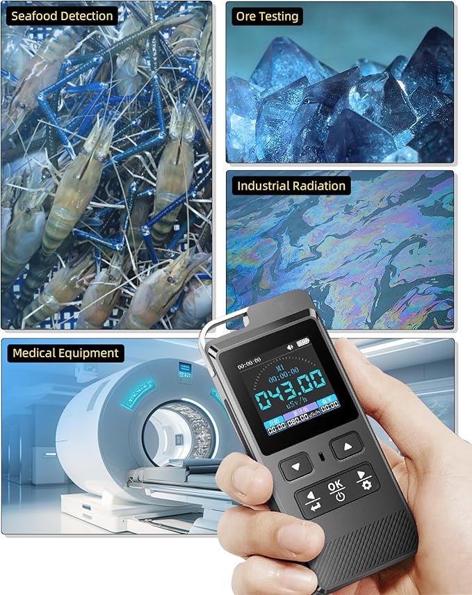 Geiger Counter Nuclear Radiation Detector Detect Beta Gamma X-Ray with Color LCD Display, Timing Monitoring, 5 Dosage Units Switched, Rechargeable Portable Radiation Dosimeter for Home - Image 8