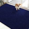 OLANLY Dog Door Mat for Muddy Paws 48x30, Absorbs Moisture and Dirt, Absorbent Non-Slip Washable Doormat, Quick Dry Chenille Mud Mat for Dogs, Entry Indoor Entryway Carpet for Inside Floor, Navy Blue by OLANLY
