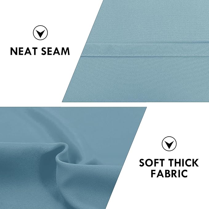 DWCN Blackout Curtains for Living Room Thermal Insulated, Energy Saving & Noise Reducing Bedroom Curtains, Stone Blue, W 38x L 45 Inch, Set of 2 Rod Pocket Curtain Panels - Image 6