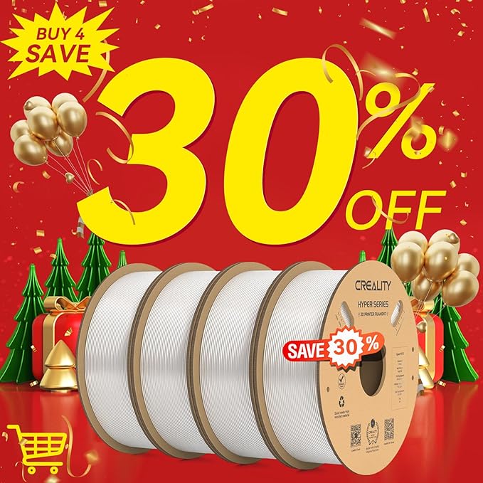 Creality Hyper PETG Filament Clear-Christmas Decor, High Speed 30-600mm/s 3D Printer Filament PETG, No Stringing Good Layer Adhesion Fit Various 3D Printers 4KG - Image 2