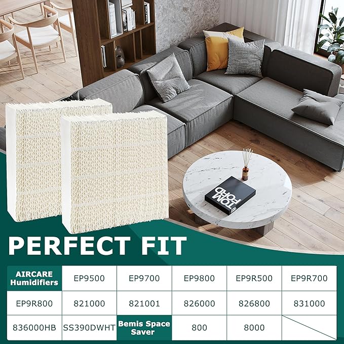 TOMOON 1043 Super Wick Humidifier Filter 2 Pack -Replacement for Essick Air Aircare 831000 EP9500 EP9700 EP9800 826000 821000 826800 and Bemis Spacesaver 800 8000 Evaporative Series air humidifier - Image 4