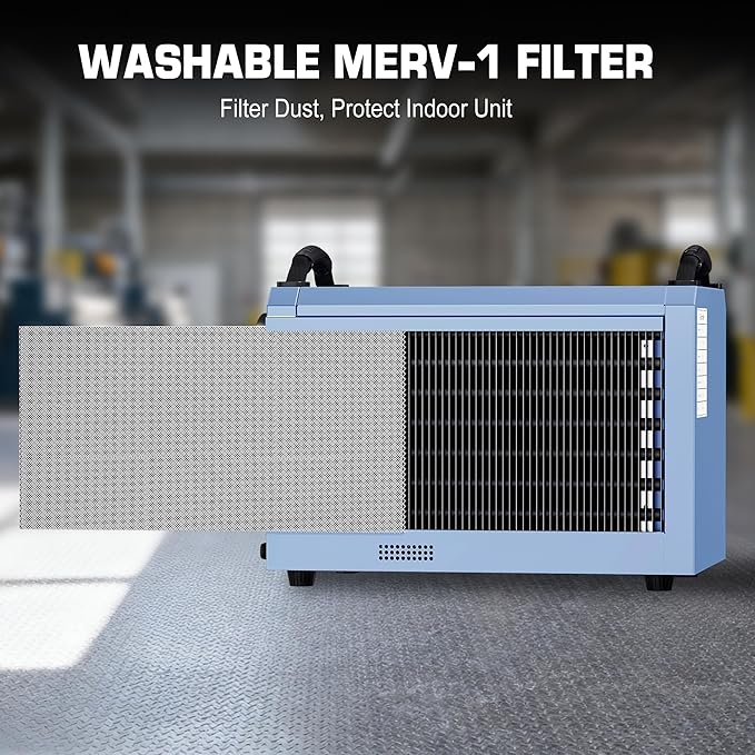 145 Pints Commercial Dehumidifier, Industrial Water Damage Unit up to 6,000 sq ft, Auto Defrost, Memory Starting with Drain Hose，for Crawl Spaces & Basements,Blue - Image 8