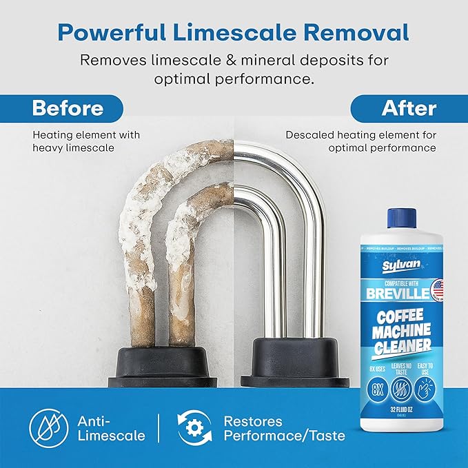 Descaling Solution Compatible with Breville | Free Cleaning Cloth | 12 Month Supply | Made in the USA | Descaling Kit for all Breville Machines | 32 Oz | Coffee Machine Cleaner and Decalcifier - Image 4