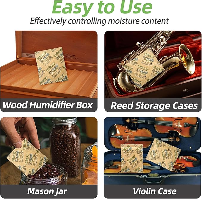 30 Pack 85% RH Size 8 Two-Way Humidity Control Packs for Wooden Musical Instruments, 8 Gram Moisture Control Packets for Bagpipe Reeds, Saxophone Reeds Individually Wrapped - Image 5