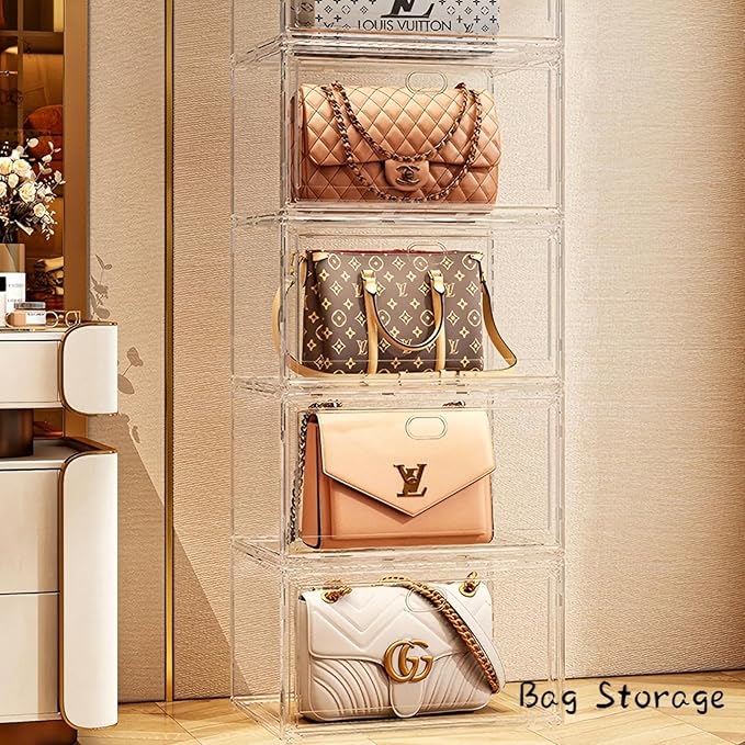 Extra Large Clear Acrylic Shoe Boxes with Magnetic Doors - Stackable Sneaker Display Case for Shoes Storage, Side Opening Dust Proof Organizer Containers for sneakers, Boots, Purses - Image 6