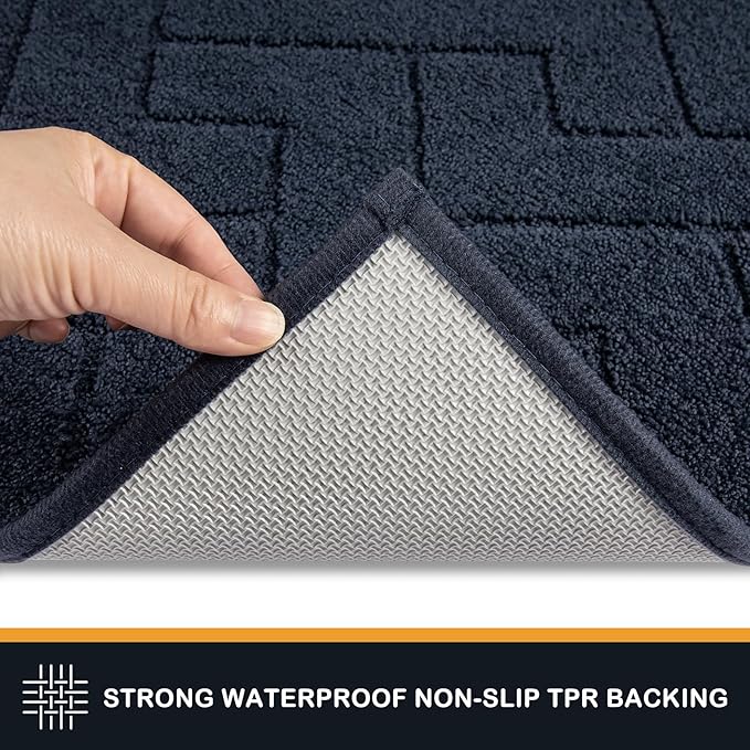 PURRUGS Dirt Trapping Door Mat 20" x 31.5", Non-Slip Machine Washable Entry Rug, Dog Doormat, Indoor Front Door Mat, Super Absorbent Entryway Rug for Muddy Shoes & Paws, Navy Blue - Image 4