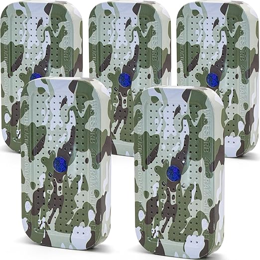 5 Packs Gun Safe Dehumidifier 40 Gram Reusable Indicating Silica Gel Desiccant Canister- Camouflage Rechargeable Humidity Moisture Absorbs for Car Closet Cabinet Storage Box by Wisesorb