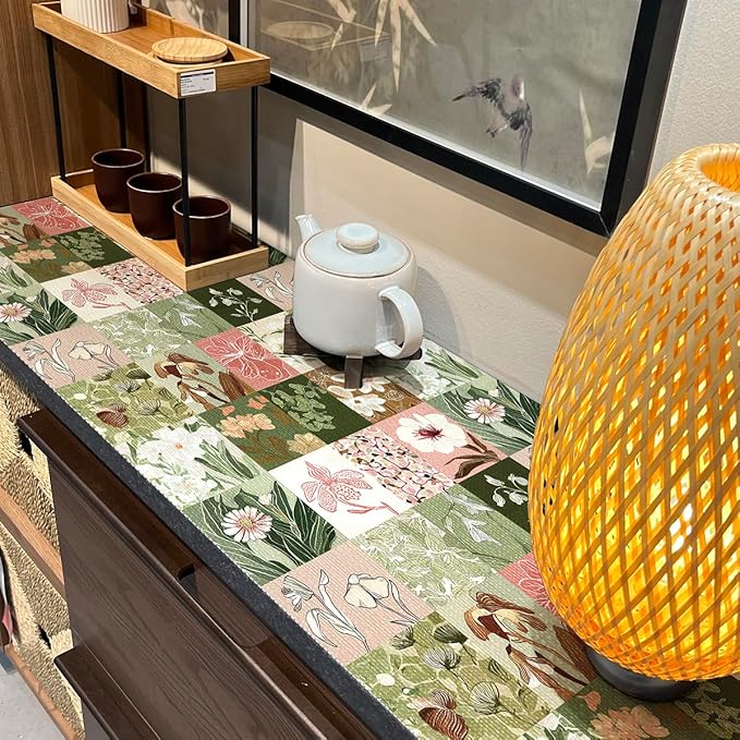 Drawer and Shelf Liner for Kitchen Cabinets Non-Adhesive Cabinet Liner for Shelves Kitchen Drawer Liners Waterproof Shelf Liners for Cabinets,Refrigerator,Cupboard, Floral,12In x 10FT - Image 3