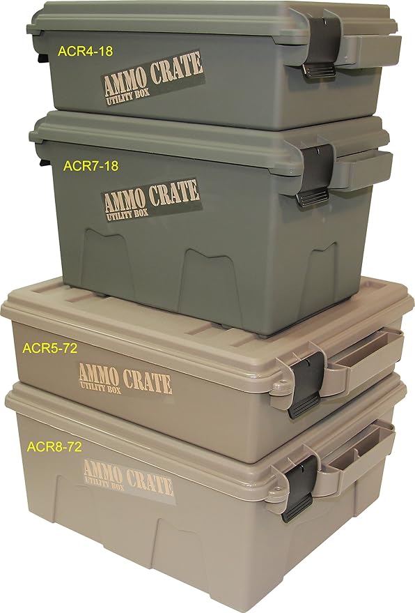 MTM ACR4-18 Ammo Crate Utility Box-Carry up to 65lbs of gear-Stackable design,double padlock for security - Water-resistant O-ring seal - Army Green,(Pack of 4) - Image 7