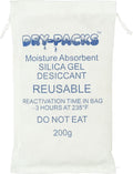 200 Gram Reusable Reactivatable Cotton Bag Silica Gel Desiccant - Perfect for Drawers Safes Storage Up To 15 Cubic Ft, DP200BAG 1 Pack by DryPacks