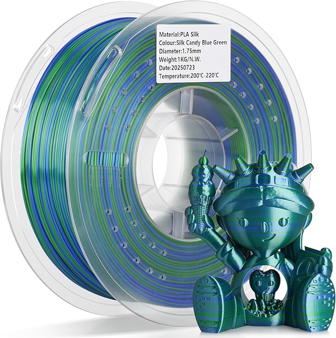 LANDU Silk PLA Filament 1.75mm 3D Printer Multicolor Filament Gradient Color Changing Filament 1kg (2.2lbs) Dimensional Accuracy +/- 0.07 mm Silk Candy by LANDU