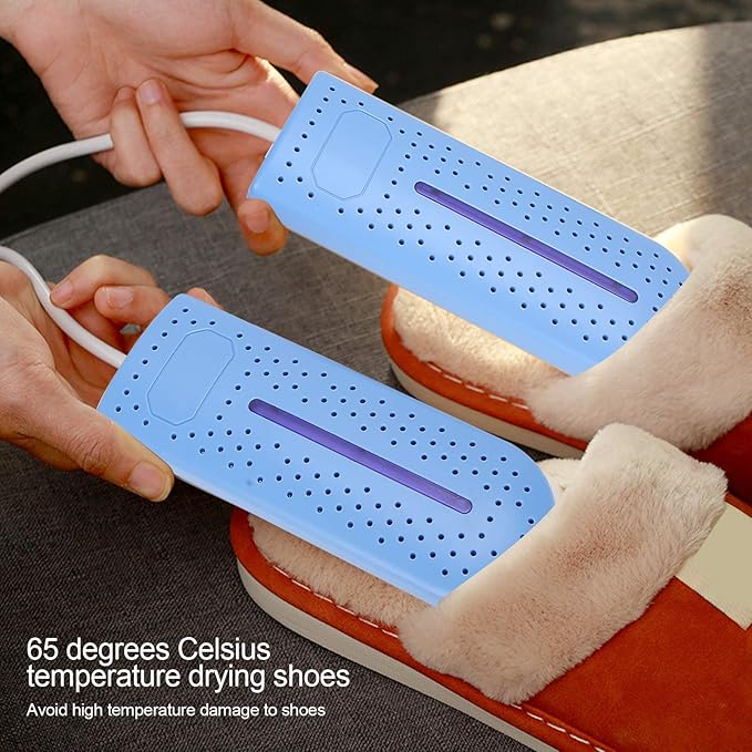 Shoe Dryer, 360° Heating Quick Drying Portable Boot Dryer, No Noise Foot Dryer for Rainy Seasons Winter Travel, Dormitory Eliminate Bad Odor Electric Warmer for Gloves, Socks, Ski Boots(Blue) - Image 5