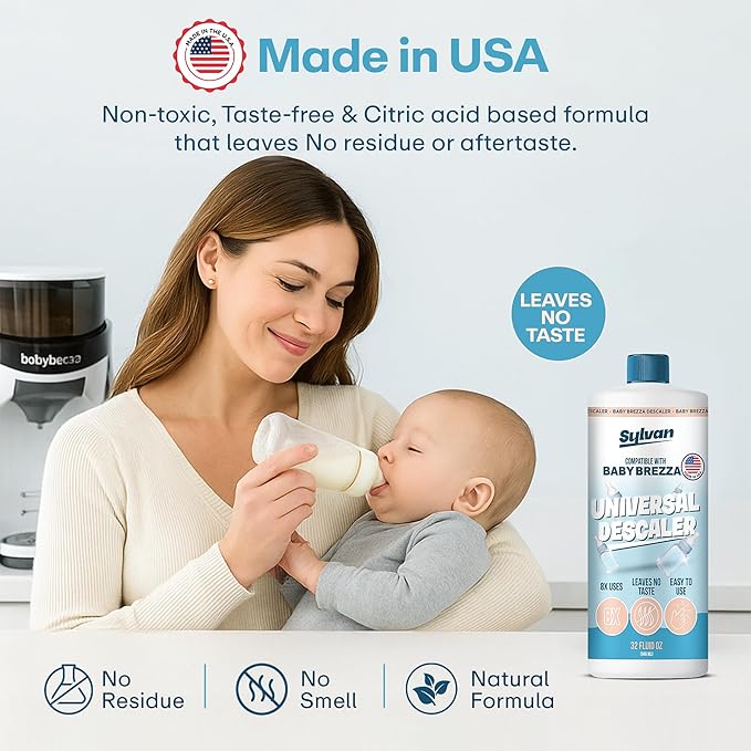 Descaler Compatible with Baby Brezza Machines | 32 Oz | 12 Month Supply | US Made | Free Cleaning Cloth | Descaling Solution Compatible with Baby Appliances | Cleans & Descales - Image 3