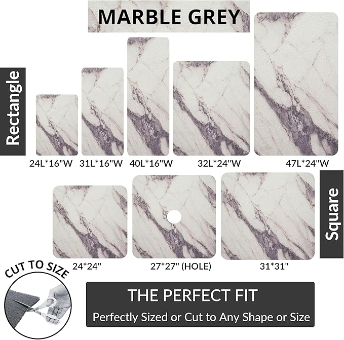 Non Slip Bathtub Mat Shower Mat for Tub - Loofah Bath Mats for Bathroom - 40x16 Bathtub Floor Mat - Textured Anti Slip Bath Mat Without Suction Cups - Secure Mat for Wet Areas (40x16 Marble Gray) - Image 6