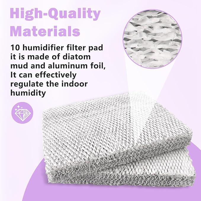 10 Humidifier Filter Water Panel Compatible with Clean Comfort HE12, HE12A, HE12M, HE12MM, 2 Pack Whole House Humidifier Replacement Water Panel - Image 4