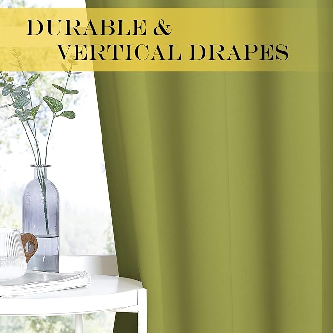 NICETOWN Blackout Patio Curtains 100 x 144 Inches Long for Sliding Door Extral Wide Blackout Curtain Panels Thermal Insulated Room Divider - Grommet Top, 100" W x 144" L, 1 Panel, Fresh Green - Image 4