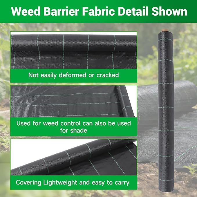 Weed Barrier Fabric Planting Cover - 3 x 200 FT Heavy Duty Landscape Fabric Ground Cover Block for Outdoor Planting - Image 4