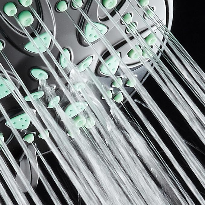 AquaDance Antimicrobial – Anti-Clog High-Pressure 6-Setting Shower Head with Microban Nozzle Protection from Growth of Mold, Mildew & Bacteria for Stronger Shower! 4" Coral Green - Image 9