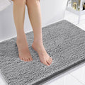 Smiry Luxury Chenille Bathroom Rugs 36x24, Extra Soft and Absorbent Shaggy Bath Mat, Machine Washable, Non-Slip Plush Carpet Runner for Tub, Shower, and Floor, Home Decor Accessories, Grey by Smiry