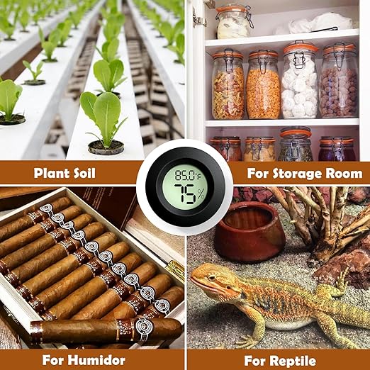 2PCS Reptile Thermometer and Humidity Gauge,Digital Adhesive Reptile Terrarium Hydrometer,Bearded Dragon Tank Accessories,Pet Humidity Meter Supplies for Leopard Crested Gecko,Snake,Lizard - Image 7