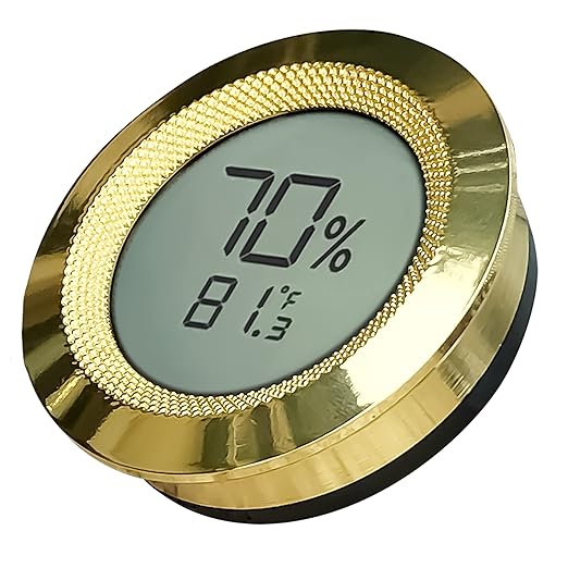 Prestige Import Group Round 2" Digital Hygrometer Thermometer for Cigar Humidors - Gold - 2 Pieces by PrestigeImportGroup