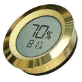 Prestige Import Group Round 2" Digital Hygrometer Thermometer for Cigar Humidors - Gold - 2 Pieces by PrestigeImportGroup