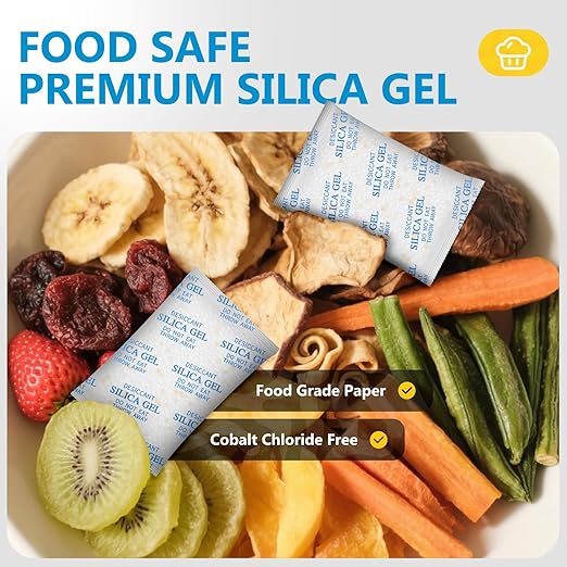 Silica Gel Packets – 50 Gram 35 Packs Desiccant Packs, Moisture Absorbers for Food Storage with Color Indicating, Food Grade Silica Packets for Foods, Seeds, 3D Filaments, Electronics, Safes - Image 3