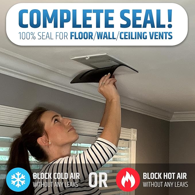 Powerful Magnetic Vent Covers (3-Pack) That Will Never Fall Off (Upgraded Design) - for Sealing Floor/Wall/Ceiling Registers of Width 5.25" to 6", Length 11.25" to 12" | Vent Not Included | Black - Image 4
