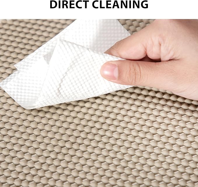 Shelf Liners for Cabinets-Drawer Liner Cabinet Liners for Shelves Kitchen,Non-Adhesive,Non-Slip,Beige,12 x 48 inch - Image 4