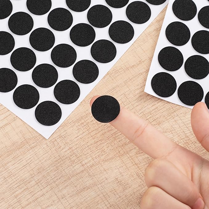 240 Pcs Small Felt Furniture Pads, Self-Adhesive EVA Foam Dot Circles, Round Felt Furniture Stickers for Desks Drawers Vases Photo Frames Cabinets Doors-Black (0.78'') - Image 3
