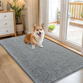 OLANLY Dog Door Mat for Muddy Paws 54x32, Absorbs Moisture and Dirt, Absorbent Non-Slip Washable Doormat, Quick Dry Chenille Mud Mat for Dogs, Entry Indoor Entryway Carpet for Inside Floor, Grey by OLANLY