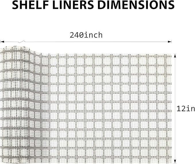 Shelf Liners for Cabinets-Drawer Liner Cabinet Liners for Shelves Kitchen,Non-Adhesive,Non-Slip,White Plaid,12in x 20Ft (240 inch) - Image 7