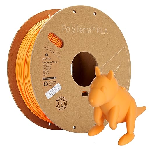 Polymaker Matte PLA Filament Sunrise Orange 1.75mm 1kg 3D Printing Filament, PolyTerra 3D Printer PLA Filament by Polymaker