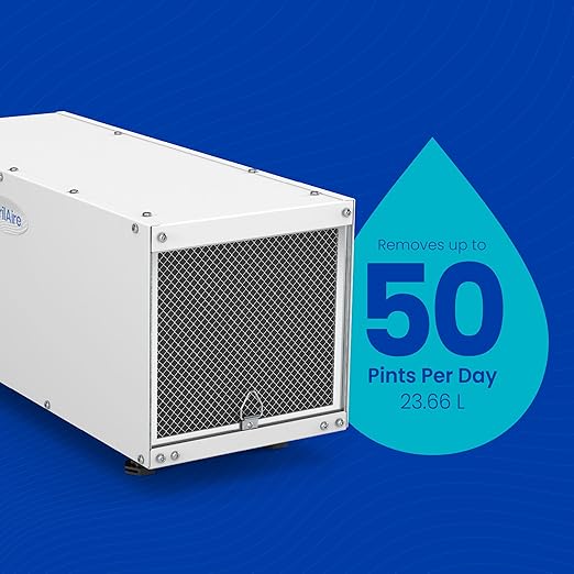 AprilAire E050 Dehumidifier – Compact, 50 PPD for Crawl Spaces, Attics, Garages, Basements up to 1,600 Sq. Ft., Part of the AprilAire Healthy Air System - Image 2