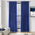 DONREN 2 Panels Royal Blue Blackout Curtain Panels for Bedroom - Thermal Insulated Solid Rod Pocket Curtains (52 x 96 Inches) by DONREN